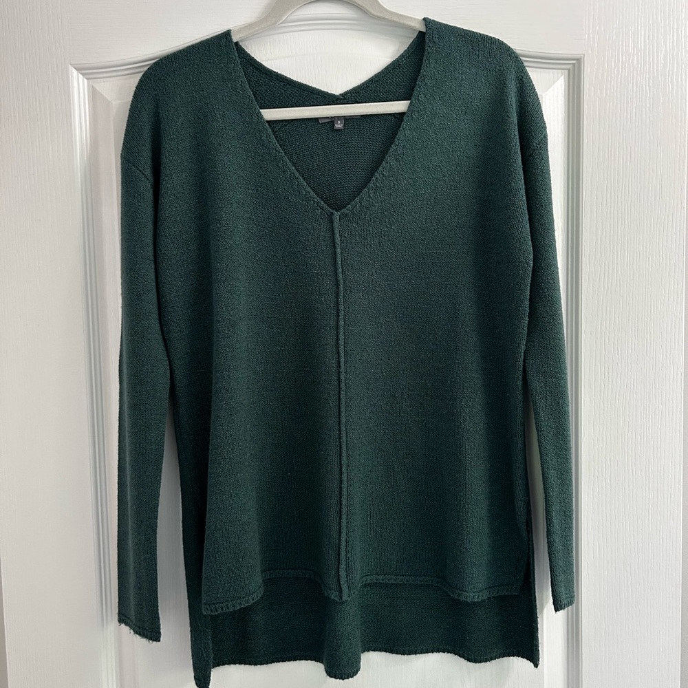 Teal V Neck Knit Top